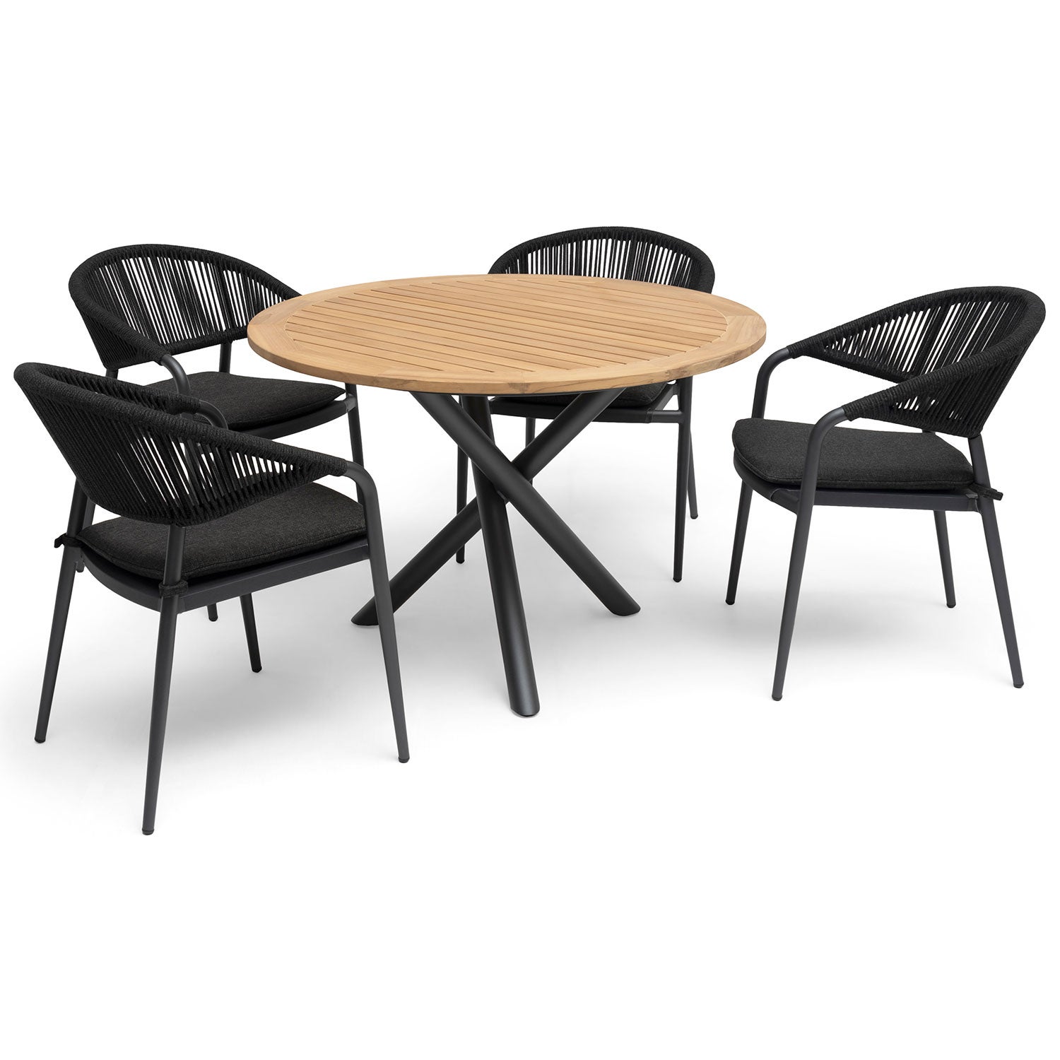 Ekeryd spisebord 110 cm teak/aluminium