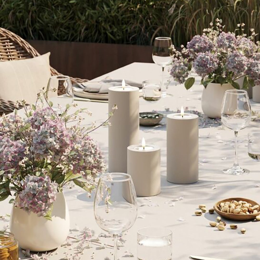  LED udendørs bloklys 7,5x15 cm sand