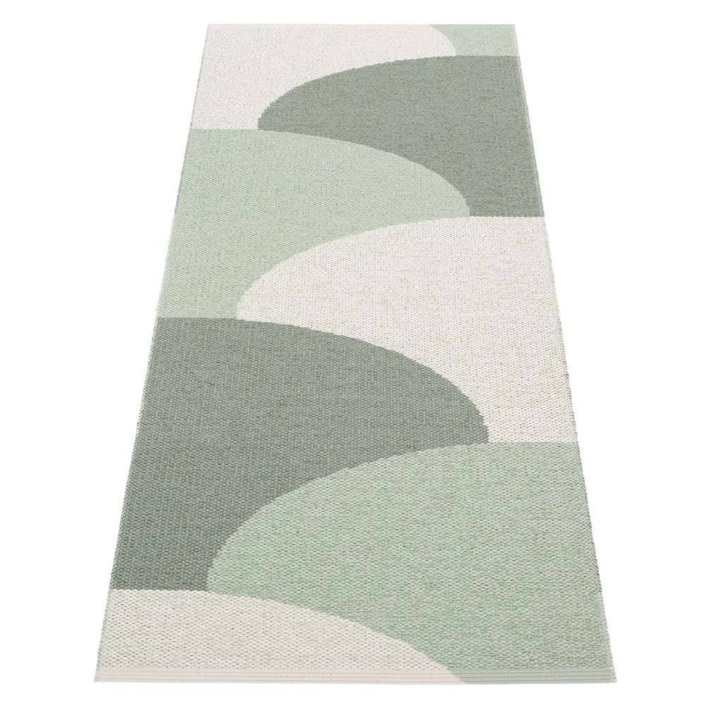 Pappelina, Hill tæppe Army/Misty Mint/Fossil Grey 70 x 180cm