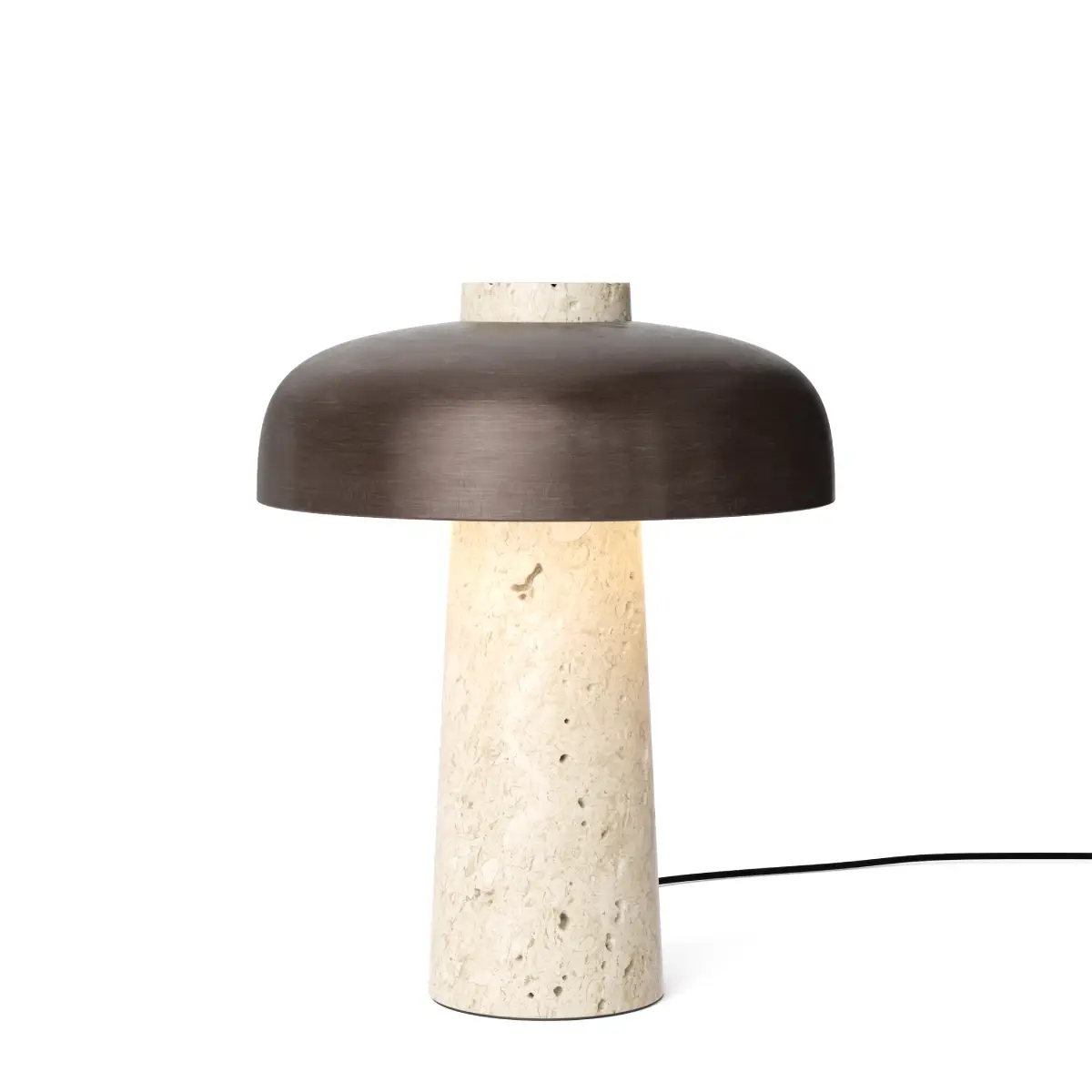 Audo CPH, Reverse bordlampe, travertin, sand/bronzet aluminium