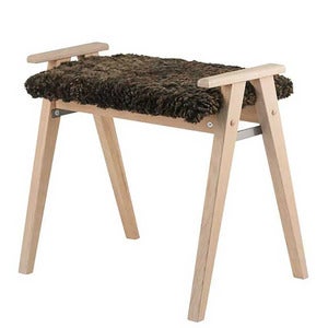 Alme Stool Hvidolieret eg/fåreskind brun