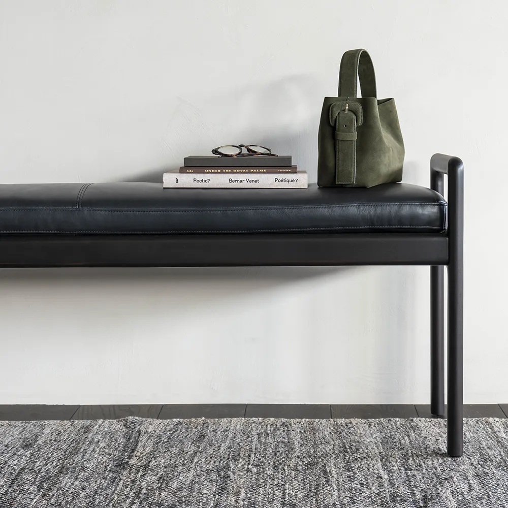 Jack bænk mahogni/læder