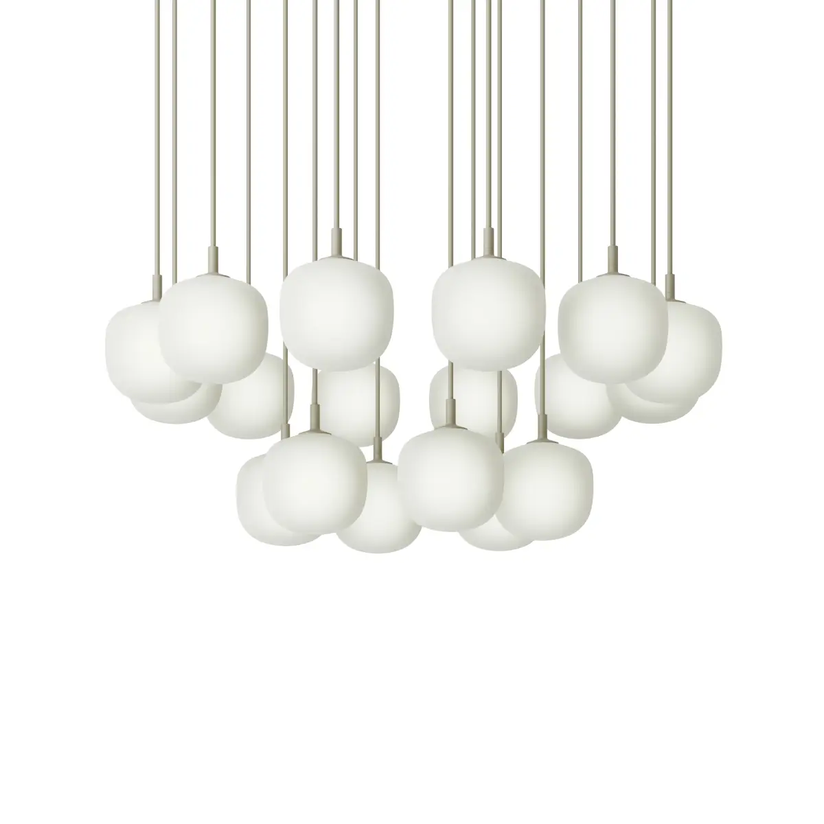 Rime Pendant Cluster - Ø12 - 18 - White / Grey  
