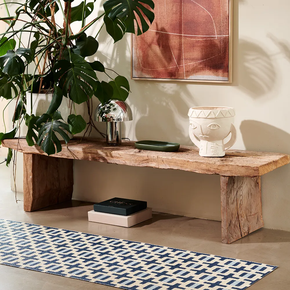 Tom tæppe Ocean Blue/Cream/Blue Fog 70 x 120 cm