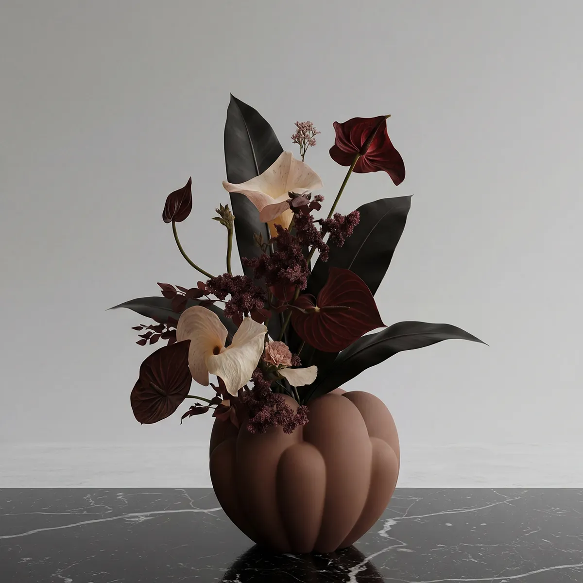 Håndlavet vase Bloom Mini Almond H27 cm