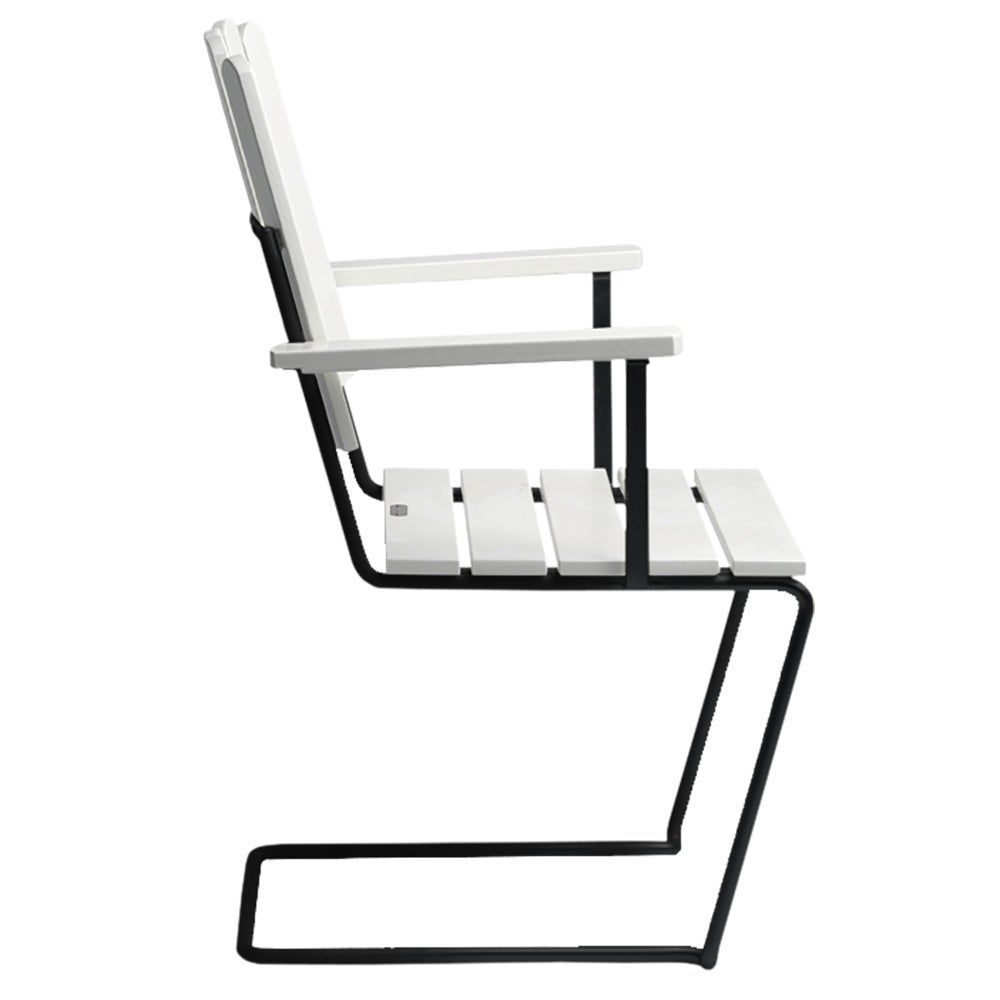 A2 Lænestol Hvidlakeret eg / sort stel