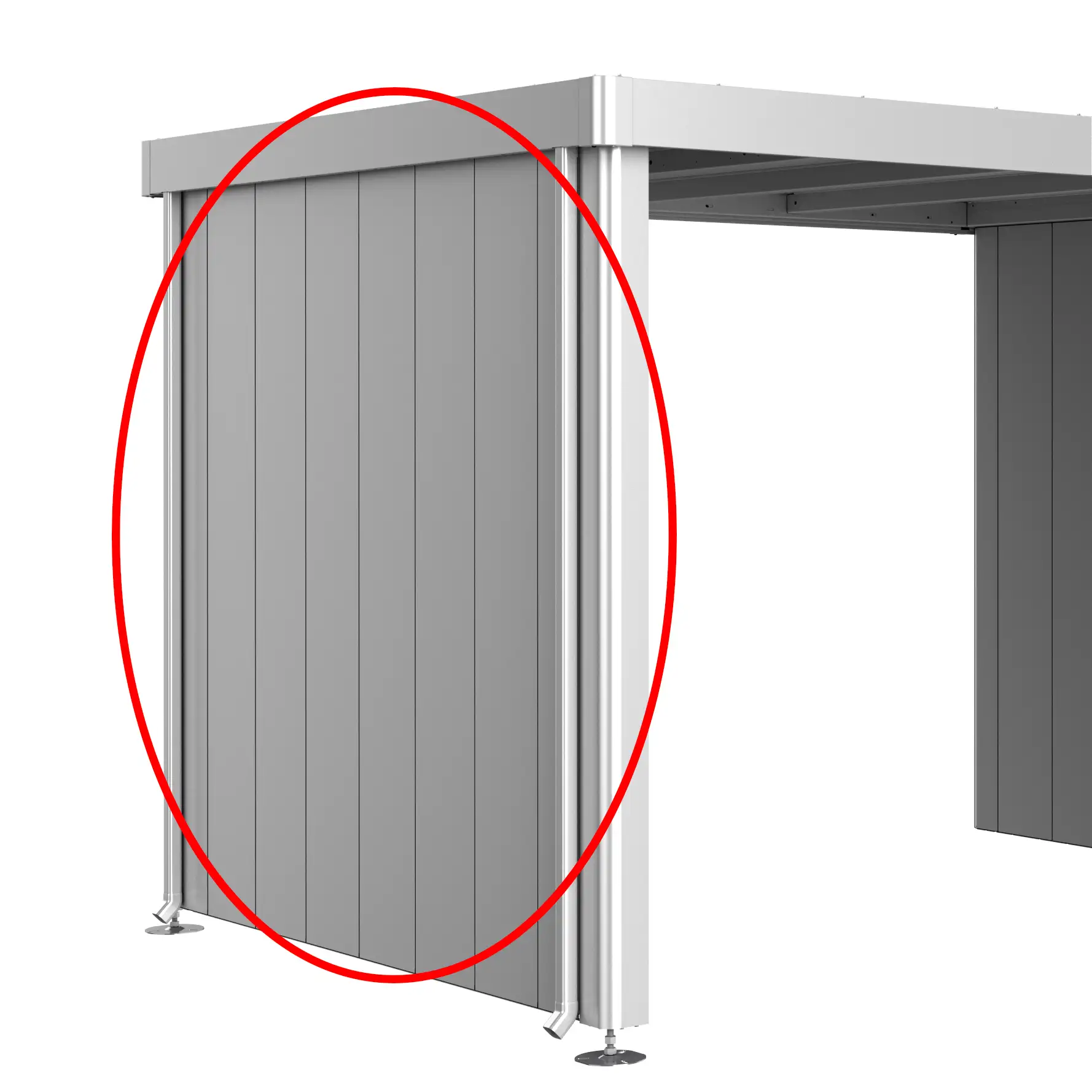 Sidevægge til Neo 3A/3B/3C metalgrå haveskurssidetag