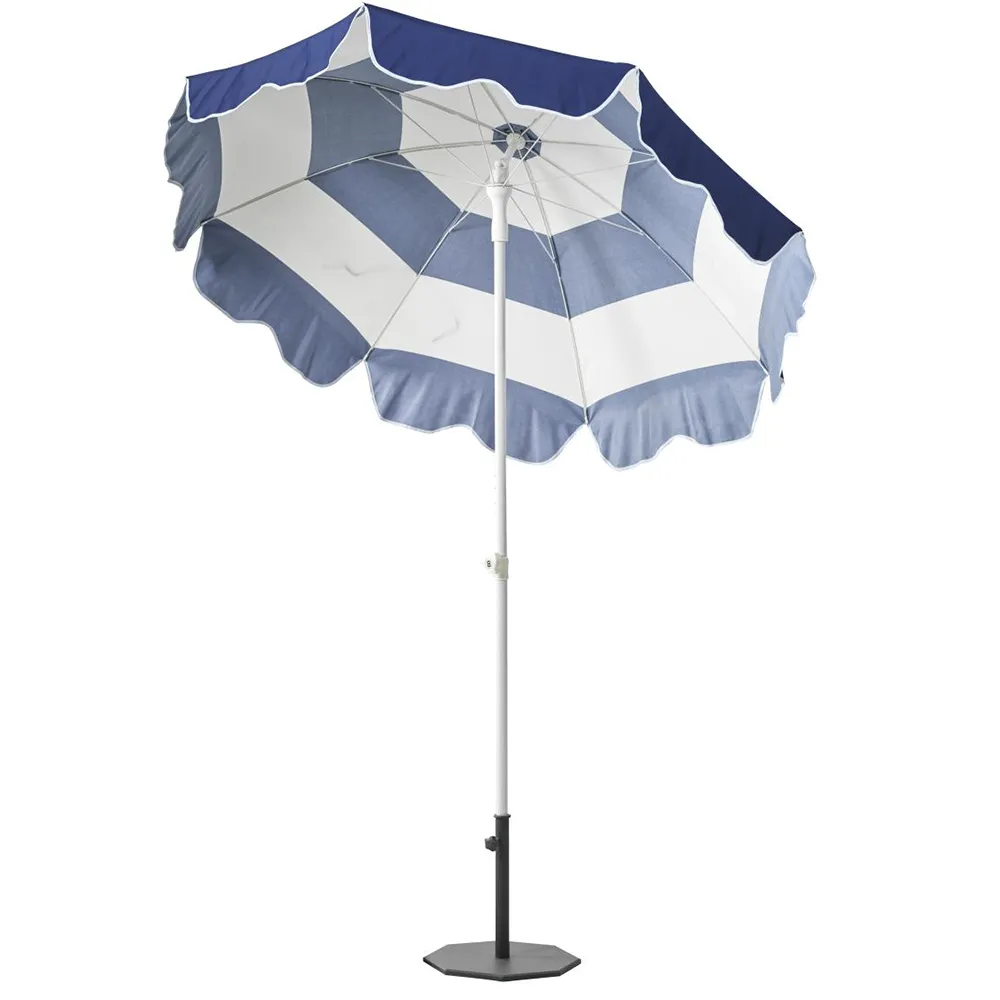 Brafab, Follina strandparasol 180 cm Blå-Hvid stribe