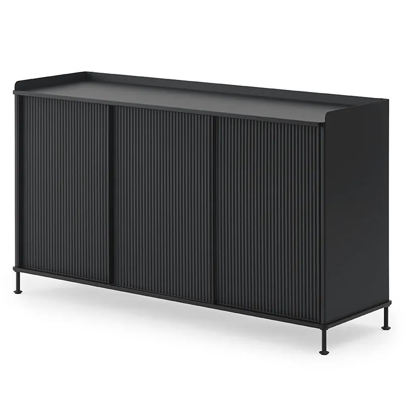 Muuto, Enfold skænk 148 x 45 cm  - Black Anthracite Black
