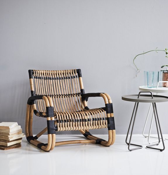 Curve loungestol Sort/Natur