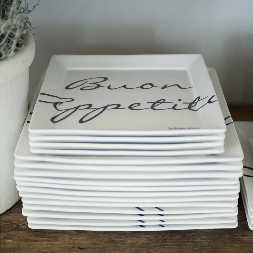 Buon Appetito firkantet tallerken 22 x 22 cm