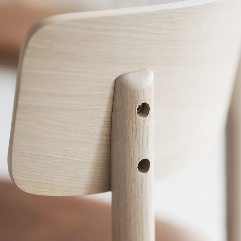 Wolcott spisebordsstol hvid pigmenteret eg/brun