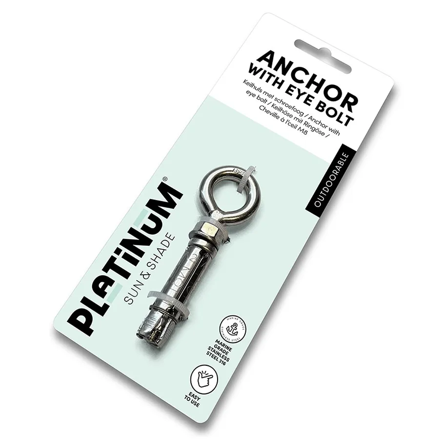 Rustfrit stål monteringsmateriale anker med løkke m8 