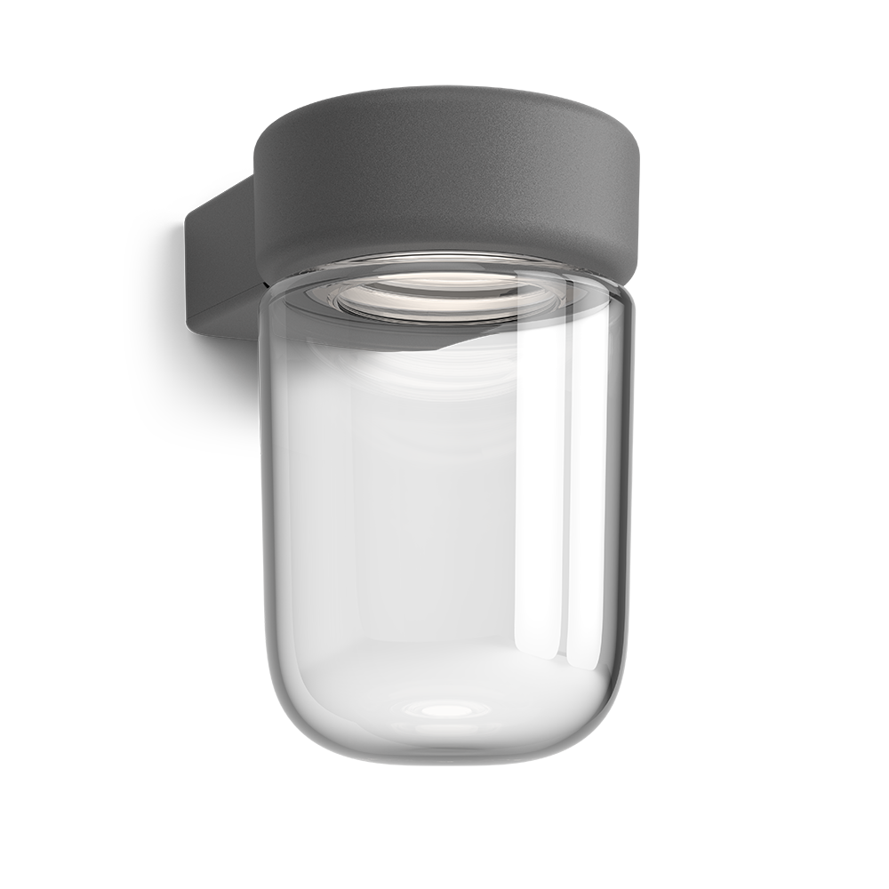 Moon væglampe IP44 grafitstruktur L