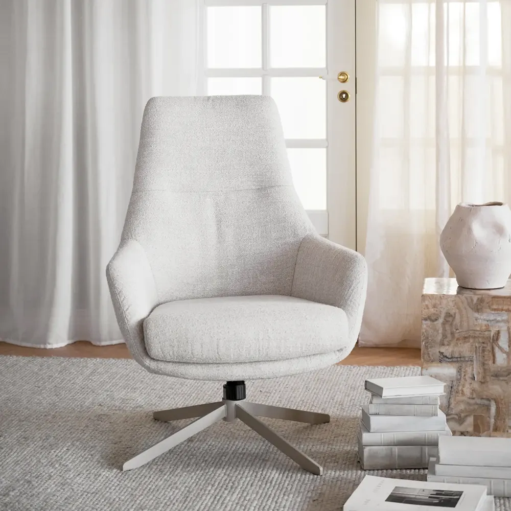 Conroe svingbar lænestol lys beige