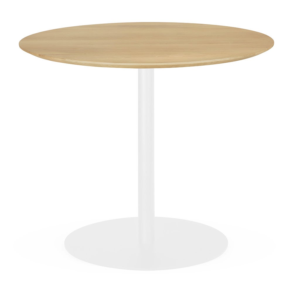 Blend spisebordsplade lakeret eg Ø90 cm