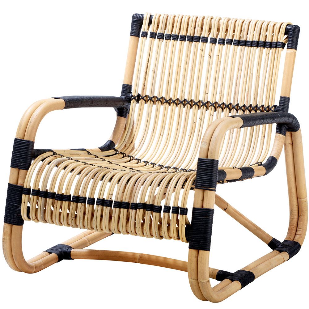 Cane-line, Curve loungestol Sort/Natur