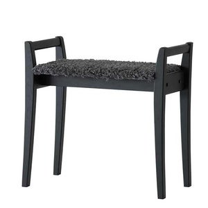 Meja Stool Sortbejdset eg/fåreskindslook Mørkegrå