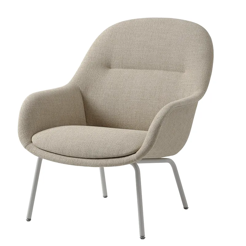 Muuto, Fiber Soft Lounge Armchair Tube Base - Ecriture 240 Grey