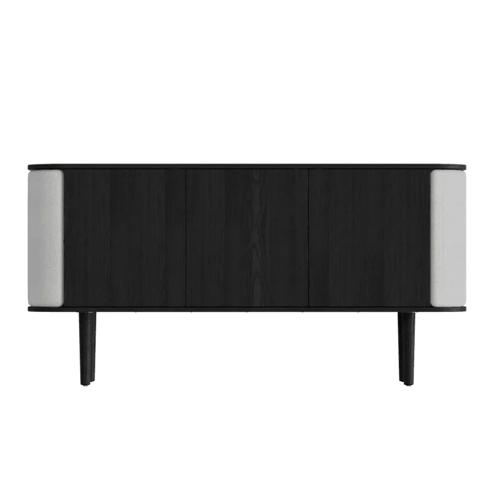 Treasures skab med 3 låger Sort eg/Sterling