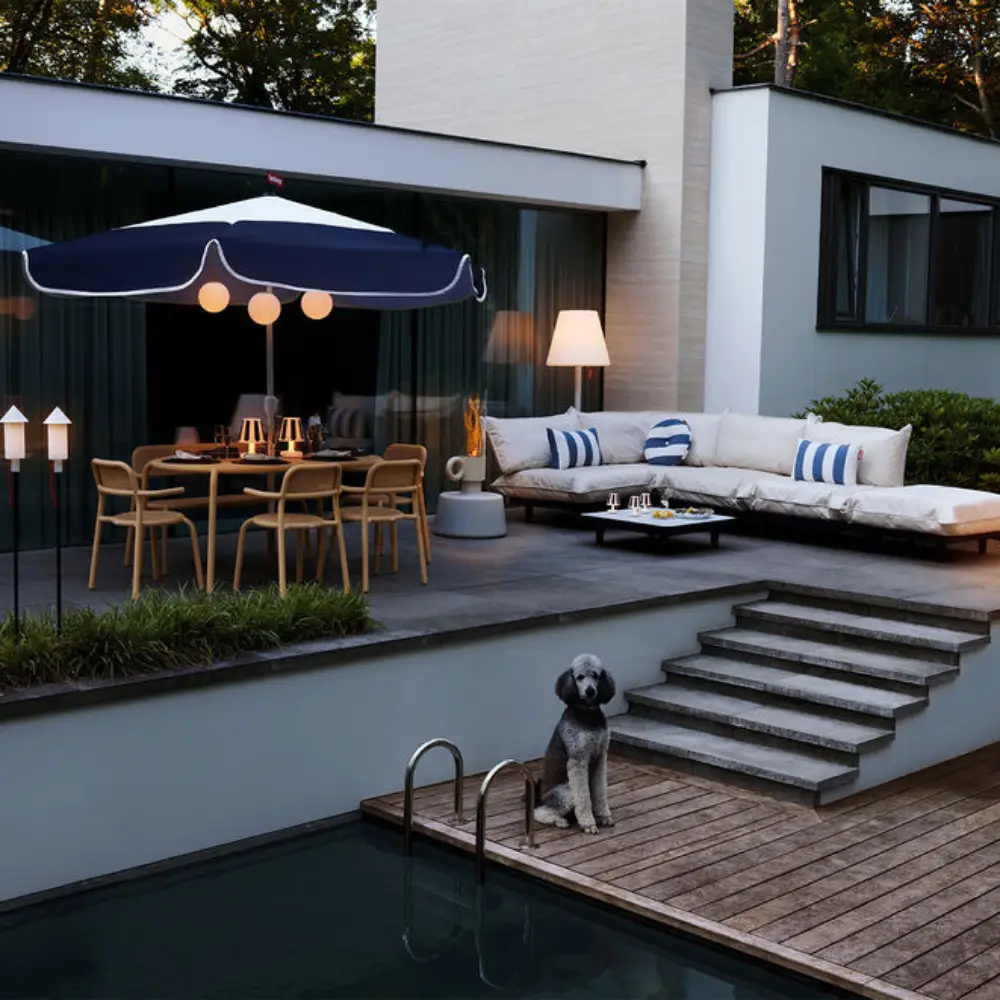  Fatboy cirkelpude dekorativ pude stribe kakao