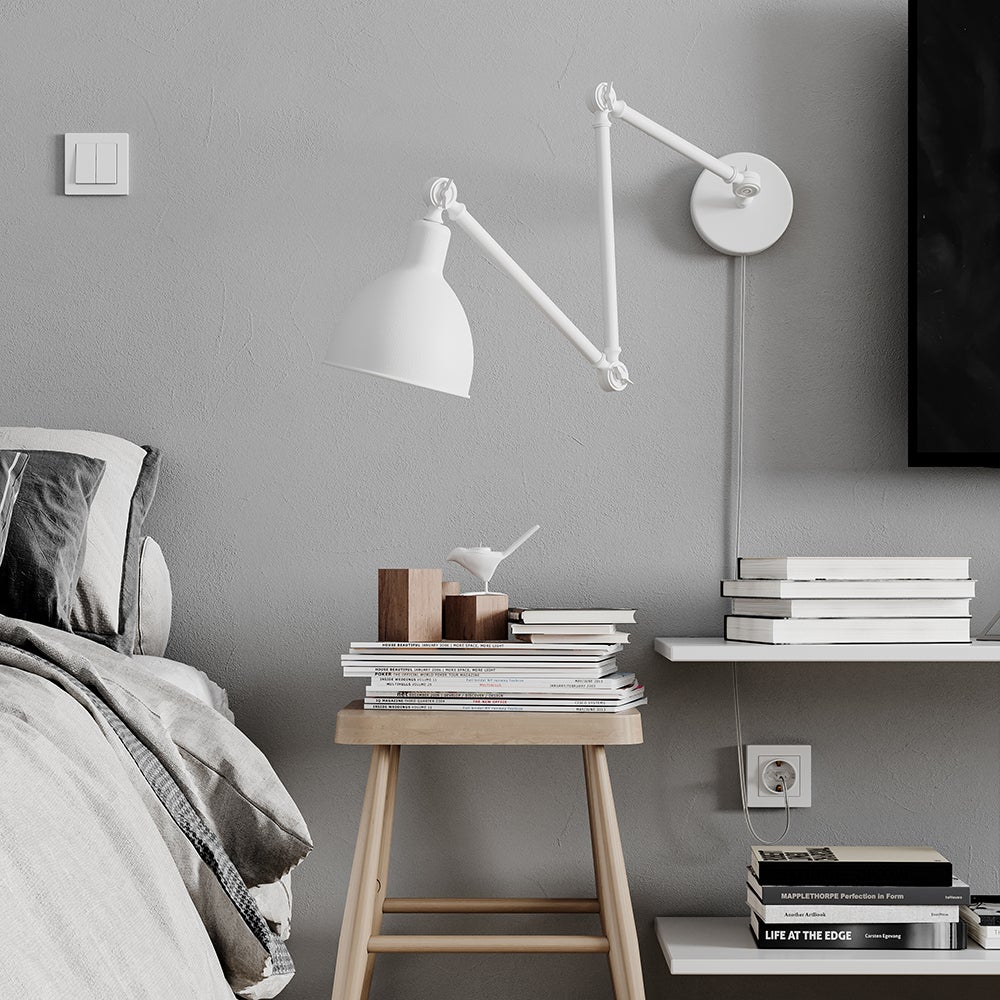 Bazar væglampe l61,5-122 cm grå