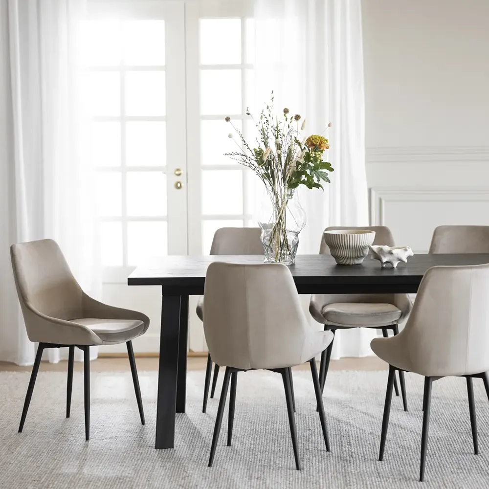 Sierra spisebordsstol beige fløjl