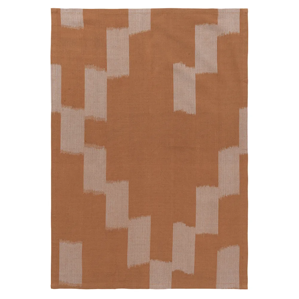 Ferm Living, Ikat Viskestykke - Terracotta/Mist Blue