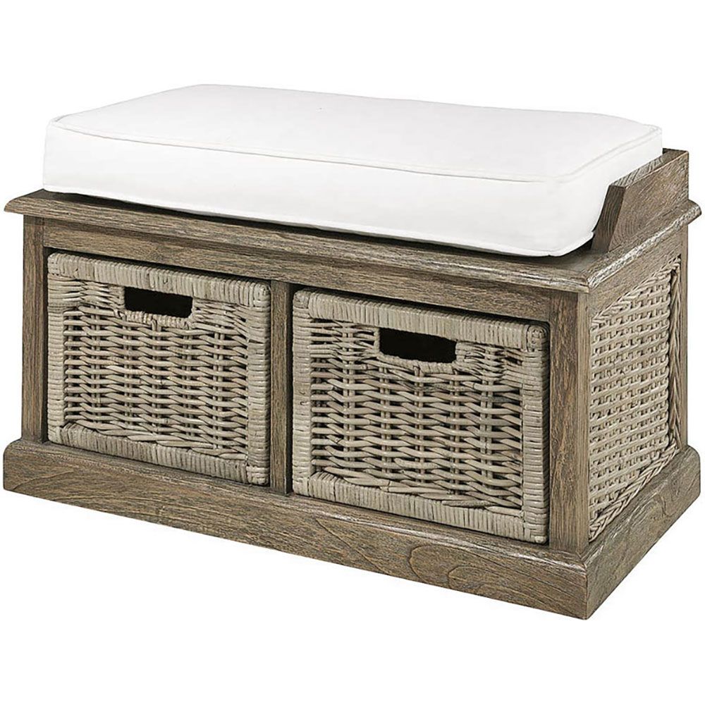 Cubu bænk 2 skuffer rattan