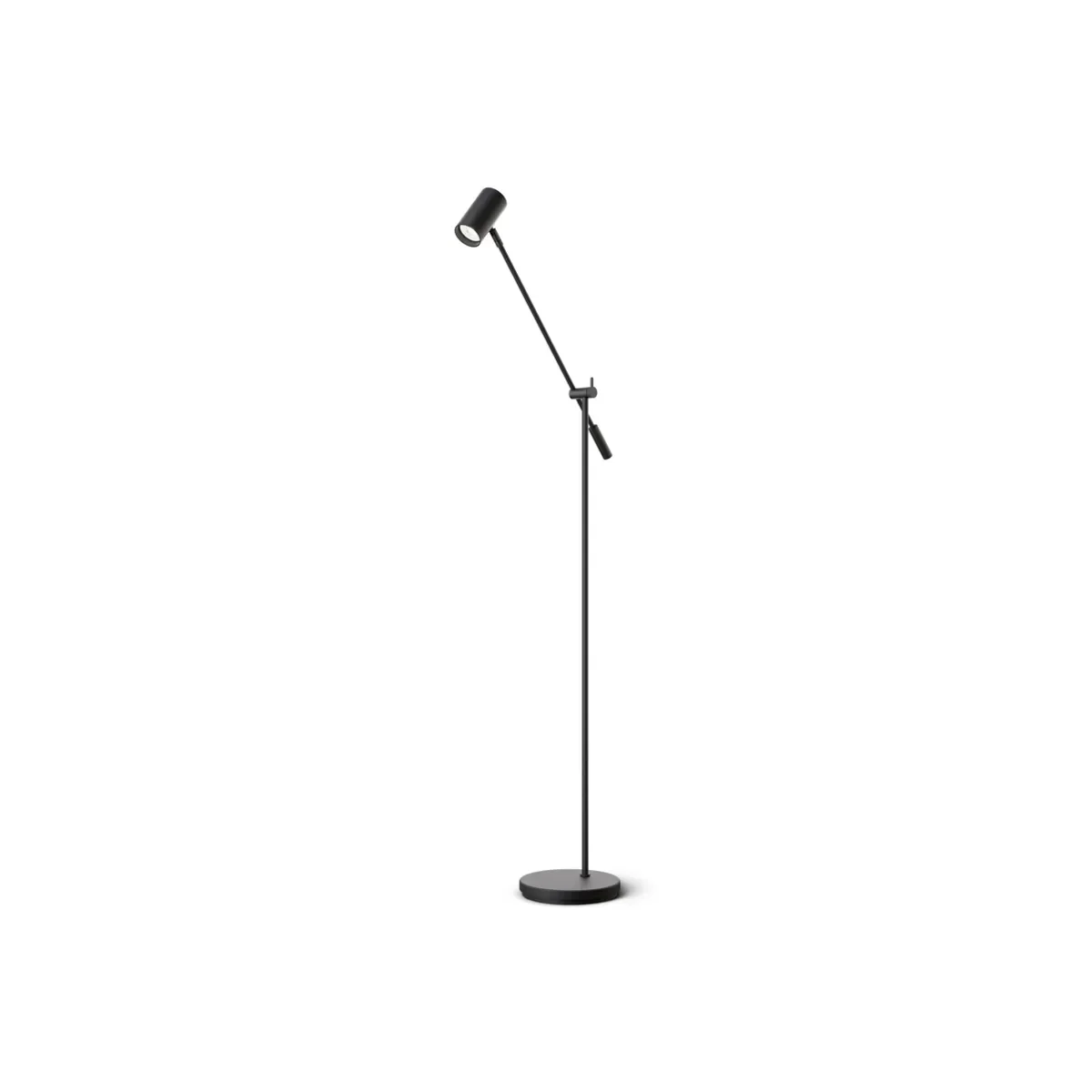 Tyson gulvlampe vippearm Ø19,8xH136,5 cm metal sort struktur