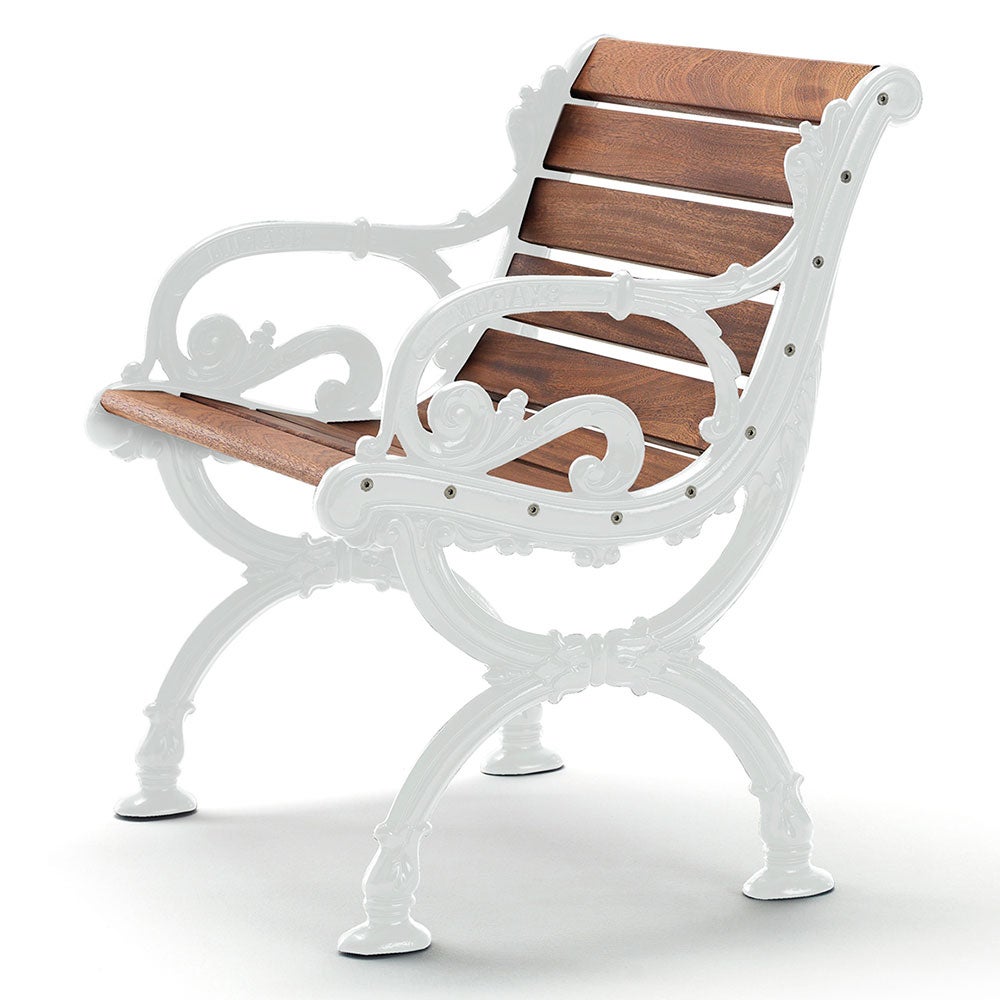 Byarums Bruk, Byarum lænestol / stativ: hvid / træ: olieret mahogni