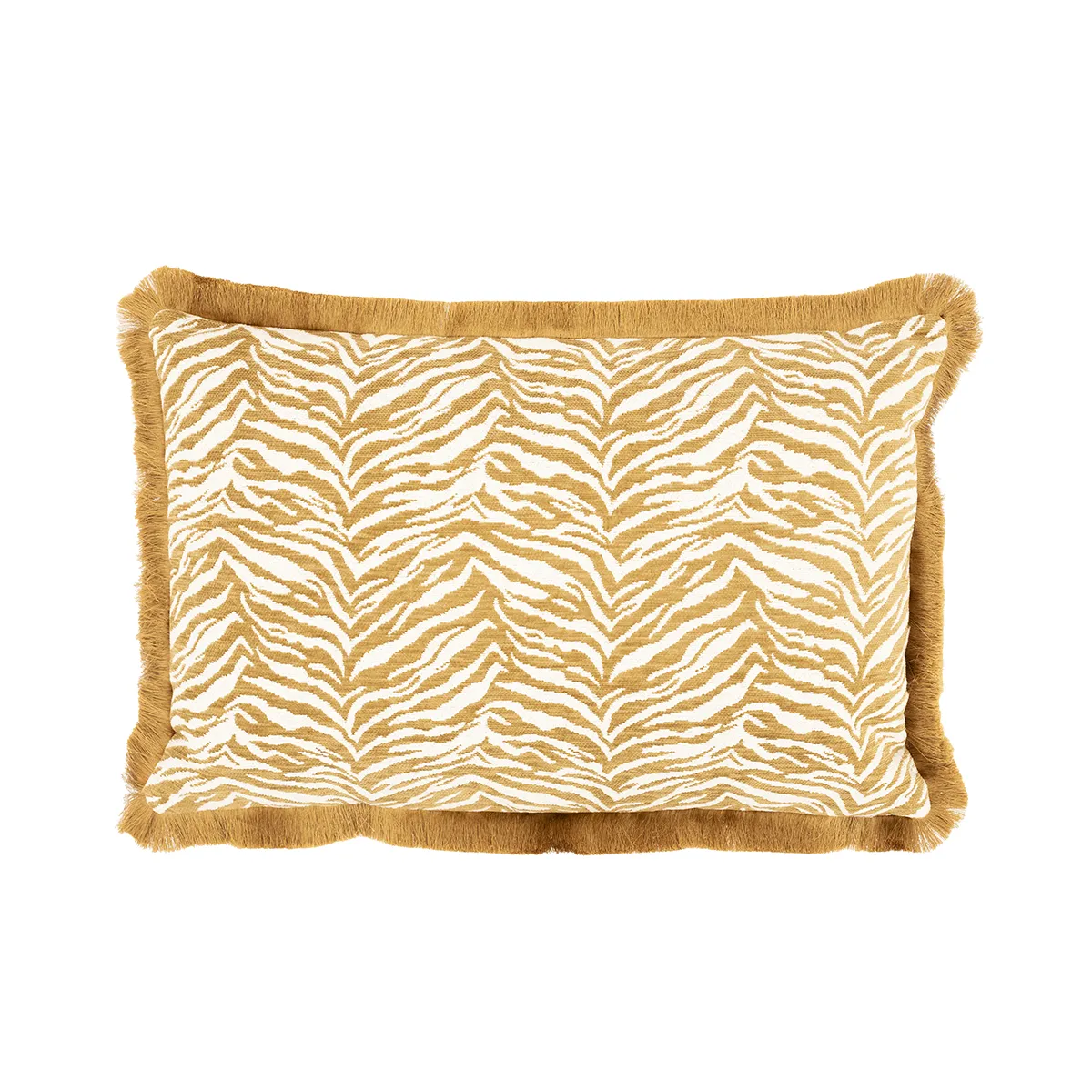 By-Boo, Pyntepude med frynser Tigra Mustard 40x60 cm