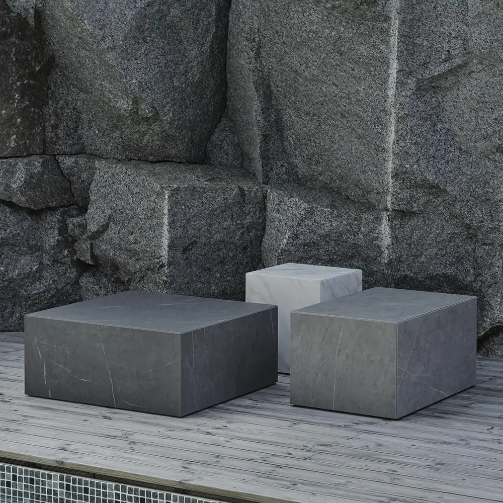 Zten Sofabord 80x80 Gråt Marmorlook Brafab