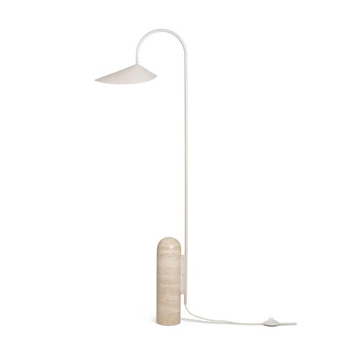 Justerbar Gulvlampe med Travertinfod Arum Cashmere
