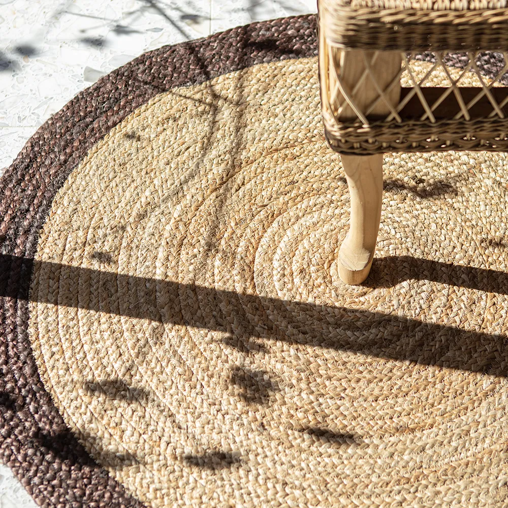 JUNI tæppe natur/brun Ø90 cm