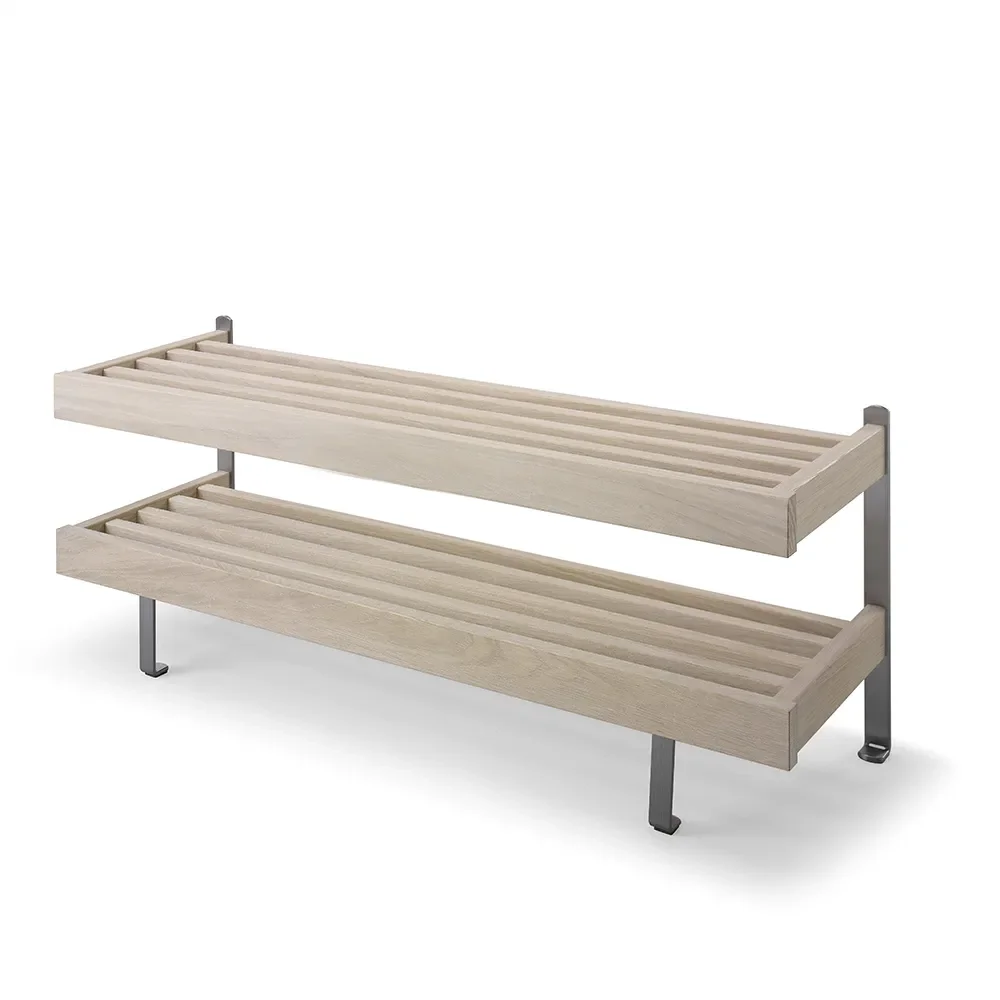 Oscarssons Möbel, Nadja Skohylde 100 cm Hvidolieret Eg/Grundstål