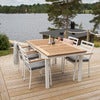 Panama spisebord 160-240x90 cm Hvid/Teak