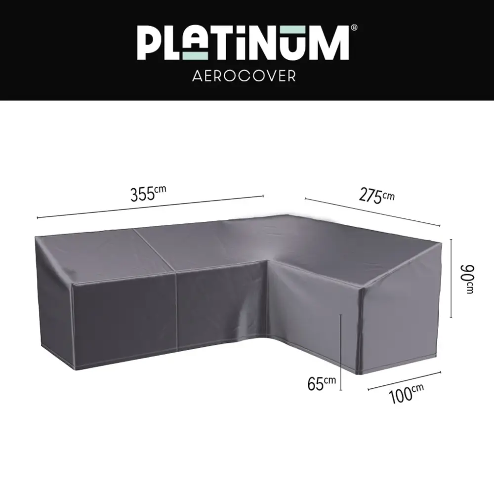 Loungeovertræk L HB 355x275x100xH65/90 Højre Aerocover Antracit