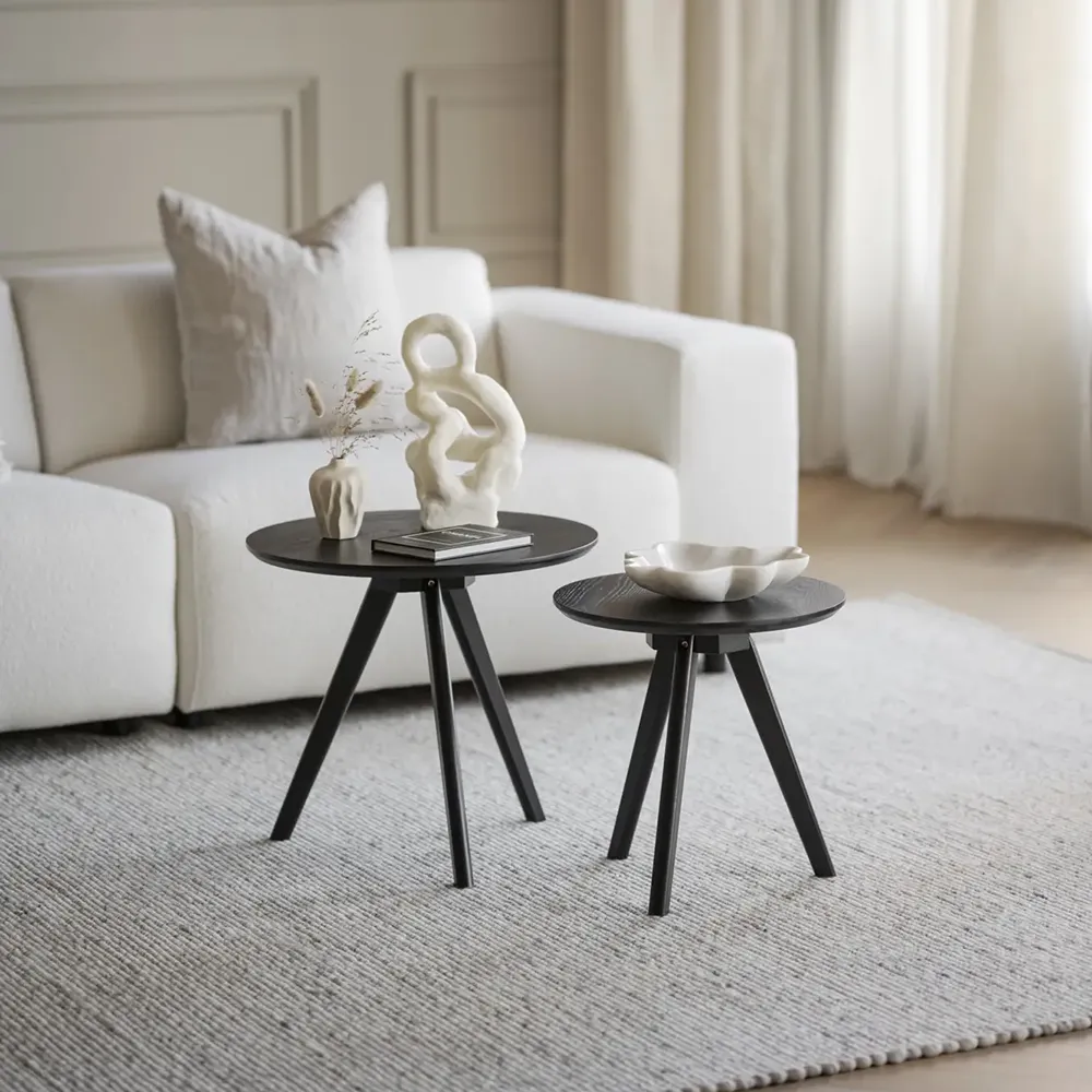 Yumi indskudsborde sortbejdset ask