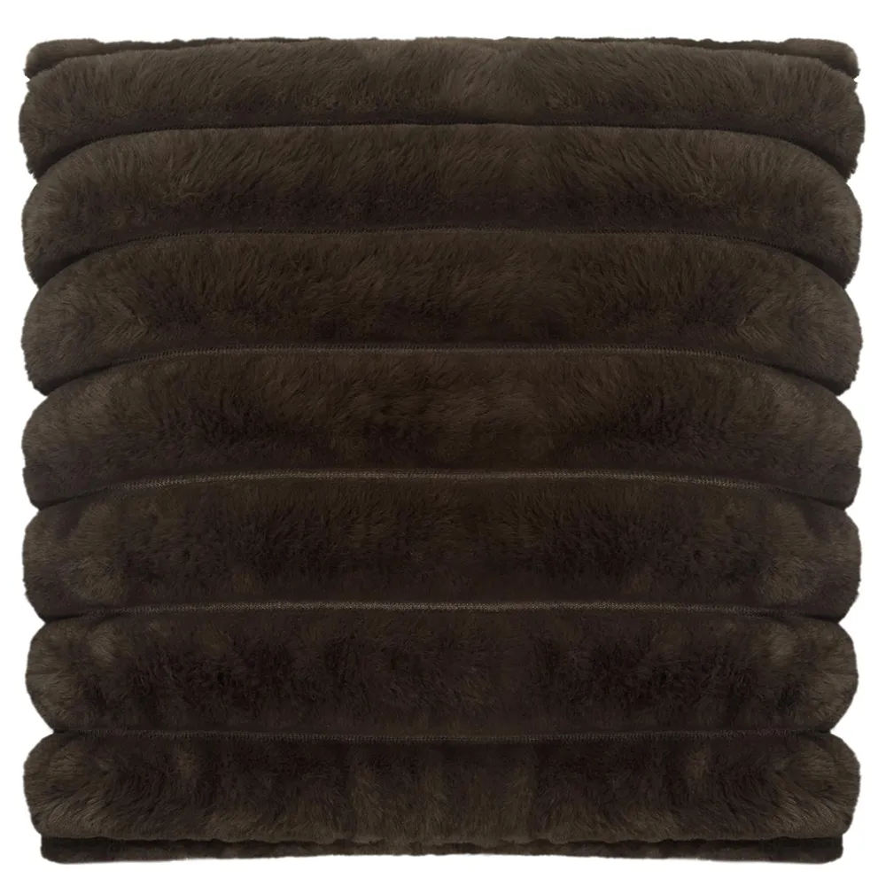 Skinnwille, Wave pyntepude 45x45 cm Darkbrown