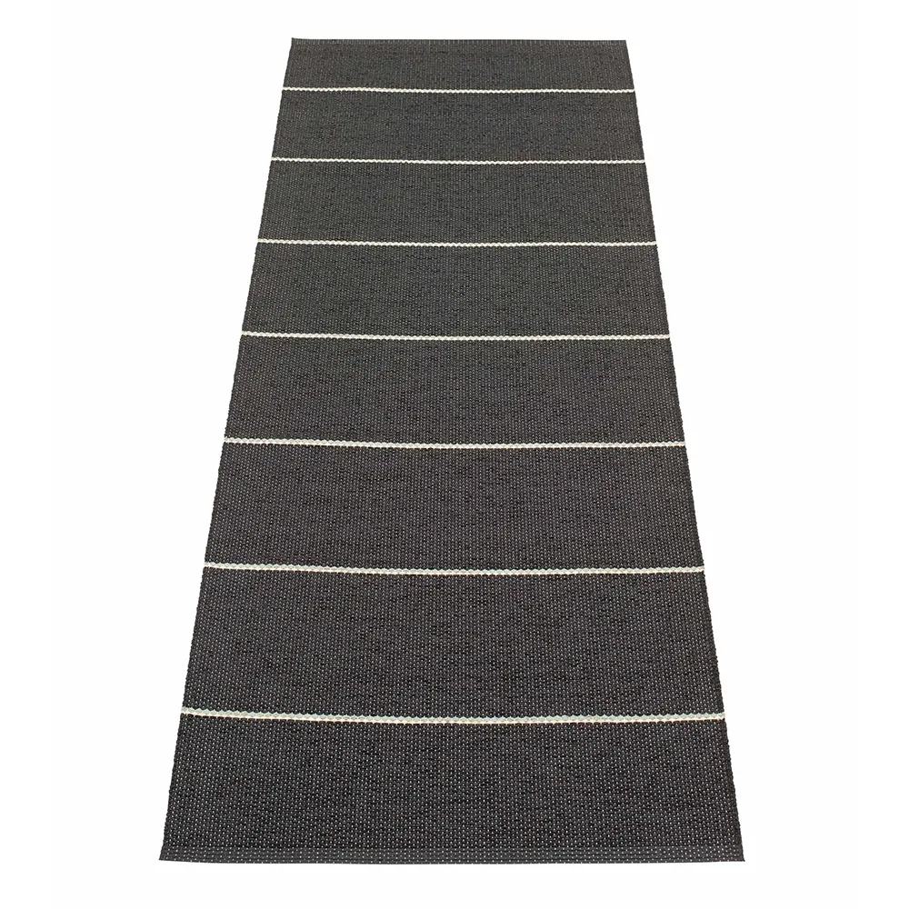 Pappelina, Lea tæppe Black/Misty Mint/Vanilla 70 x 225 cm