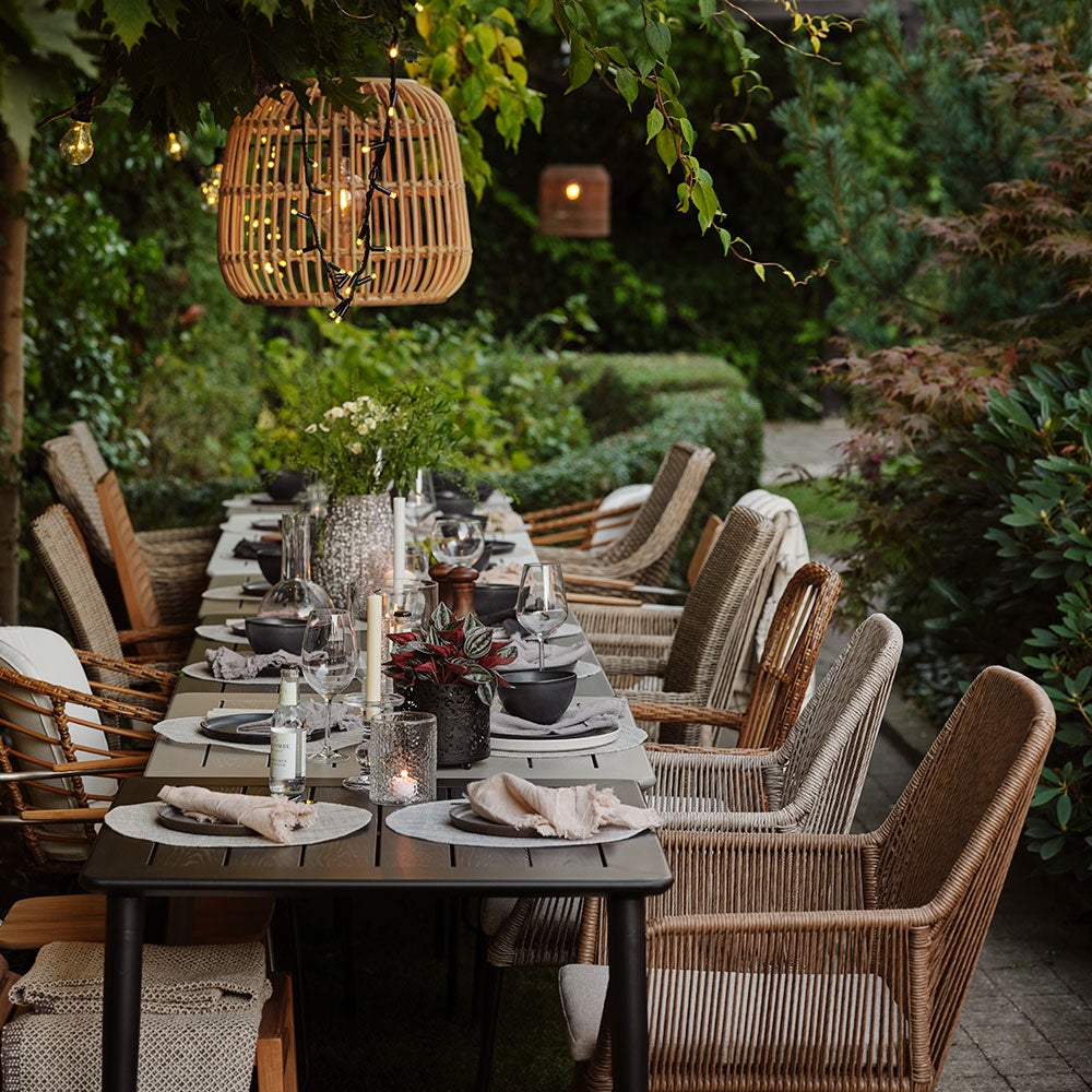 Hassel Stol/Karmstol Teak/Polyrattan Brafab