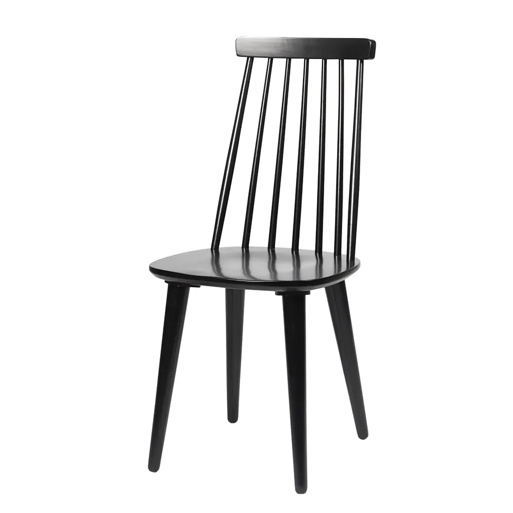 Spisebordsstol Rowico Lotta sort lakeret massiv gummitræ H93ÃB44ÃD49 cm ergonomisk sæde
