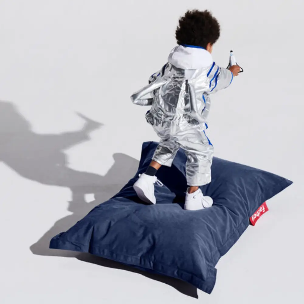 junior canvas sækkestol recycled crown blue