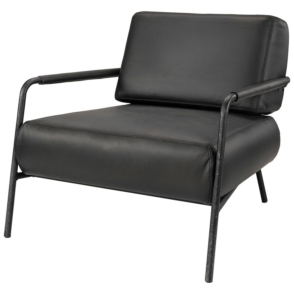 Lænestol Sinclair Sort Læder Artwood