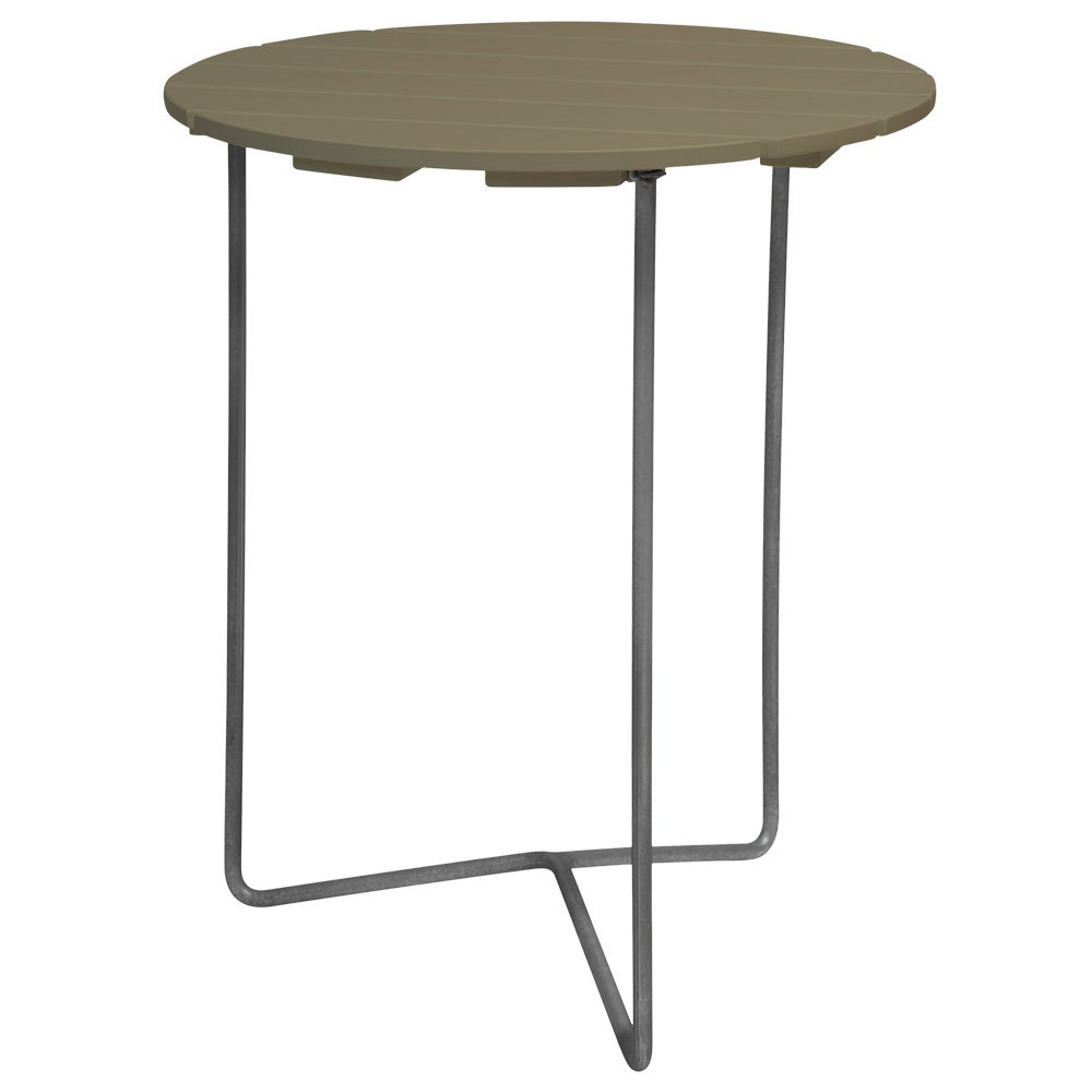 Grythyttan Stålmöbler, Bord 6B 60 Grønt lakeret egetræ / varmgalvaniseret stativ