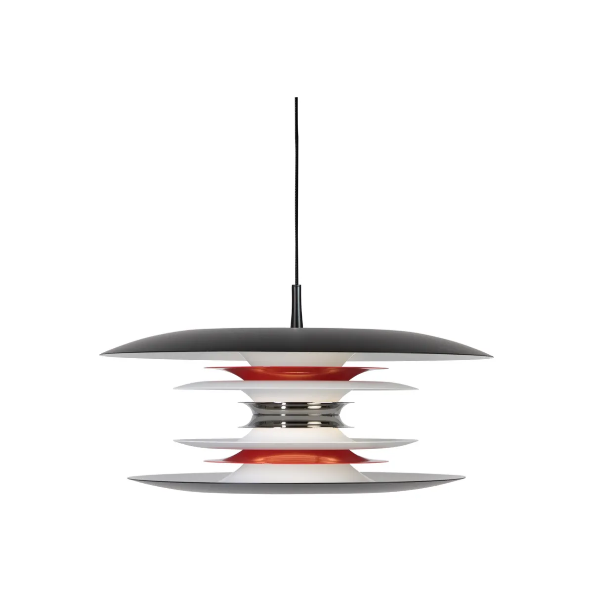 Diablo loftpendel Ø50xH19,8 cm metal mat sort/blank rød