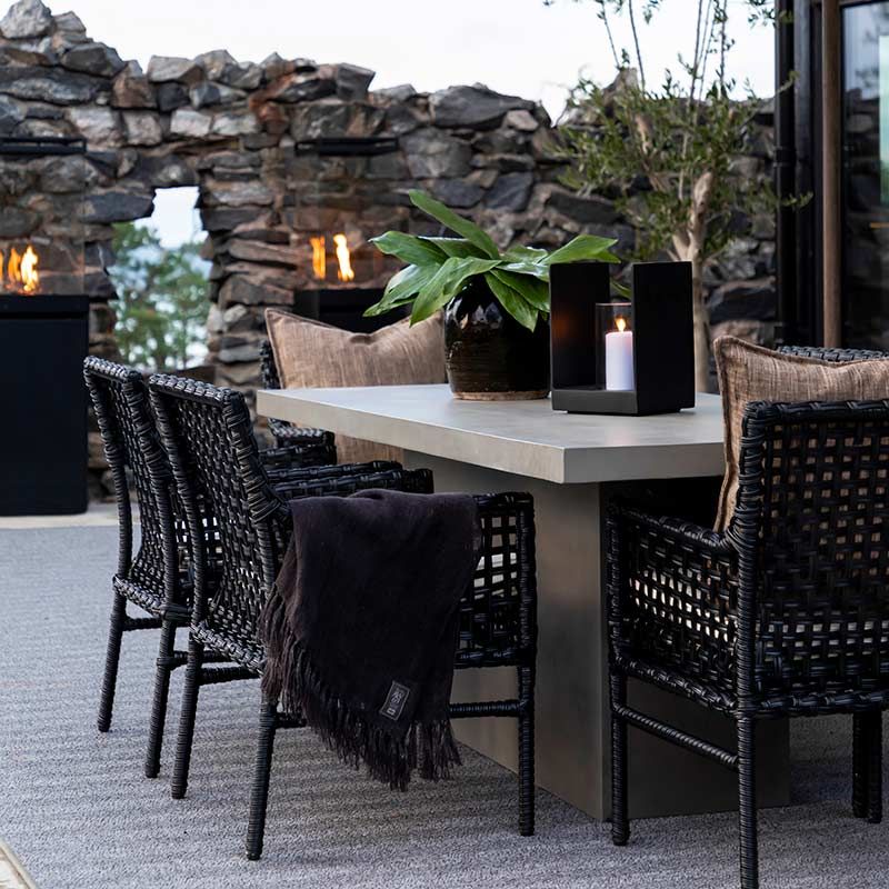 Stol/Karmstol Santa Monica Polyrattan Sort Ekskl. Hynde Artwood