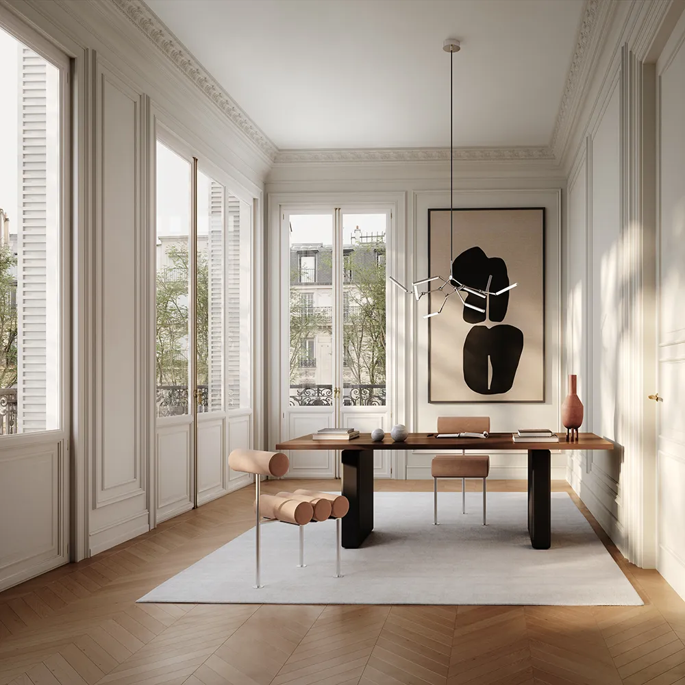 Hiro spisebordsstol, rustfrit stål - nubuck