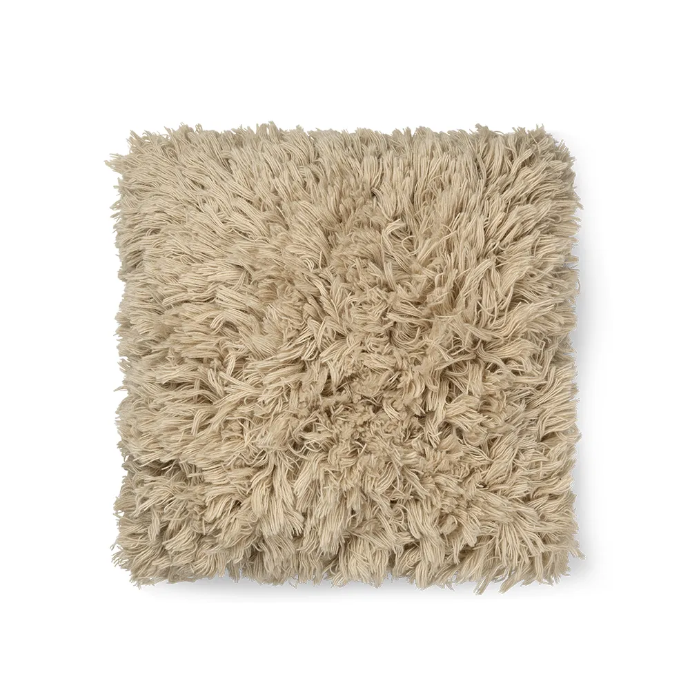 Ferm Living, Håndvævet Pudebetræk Meadow High Pile Light Sand